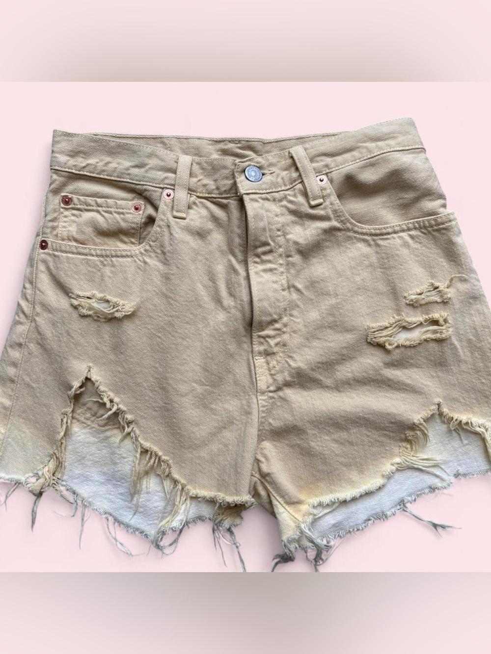 Denimist Nic Mid Rise Distressed Shorts
